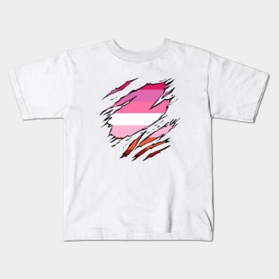 LGBTQI+ Superhero Lesbian flag Kids T-Shirt